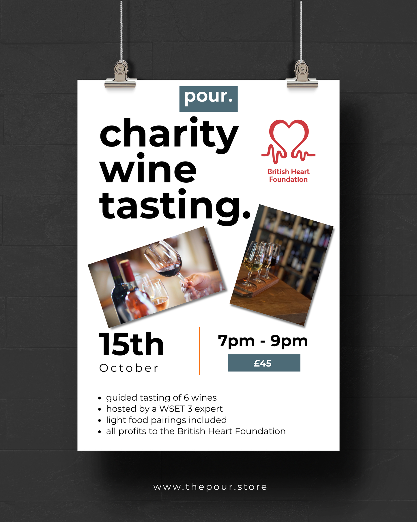 Charity BHF Wine Tasting 15th Oct