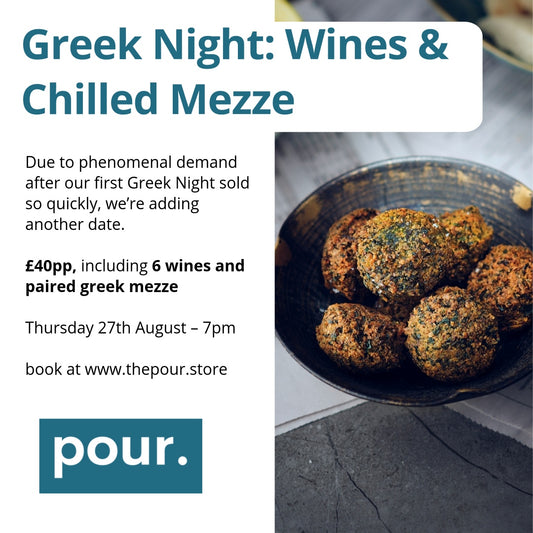 Greek Night: Wines & Chilled Mezze – Thursday 27th August | 7pm | £40pp